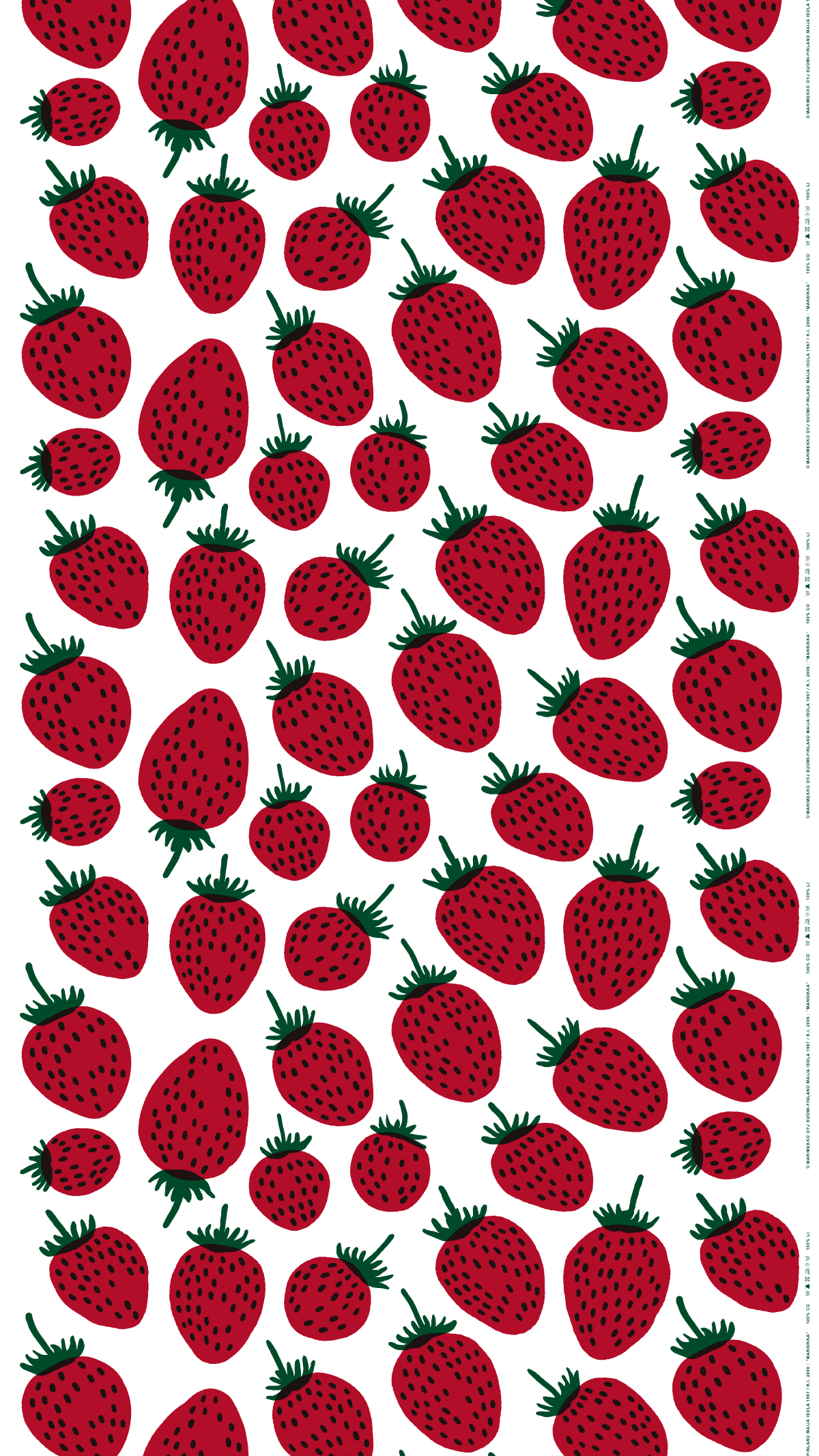 Mansikka placement Cushion cover 50x50 cm white,red,green | Marimekko Mansikka placement Cushion cover 50x50 cm white,red,green | Marimekko