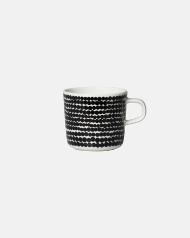 marimekko Oiva/Siirtolapuutarha coffee cup black/räsymatto, white