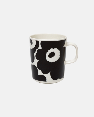 marimekko Oiva / Unikko mug 2,5dl black, white