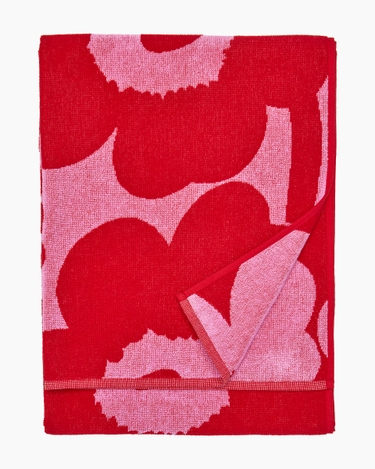 marimekko Unikko bath towel  pink, red