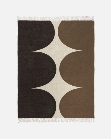 marimekko Härkä blanket 130 x 170 cm brown, charcoal, linen