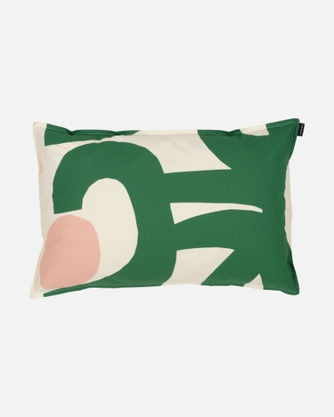 marimekko Pieni Seppel pillow cover green, off white, pink