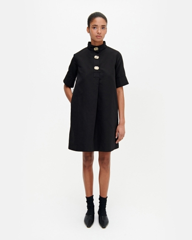 marimekko Saeunn Solid cotton-linen dress black