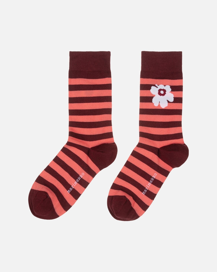 Kasvaa Tasaraita Unikko socks 1