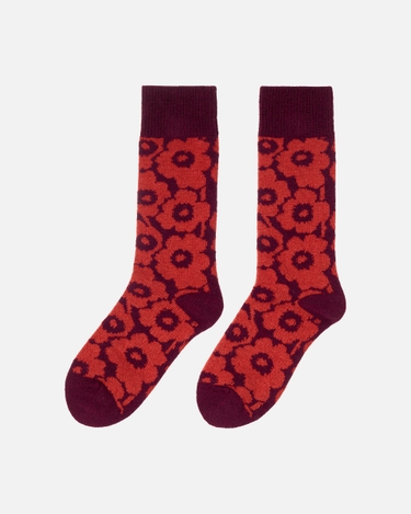 marimekko Oras Unikko socks dark red, red